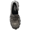 Venezia Women's shoes, loafers, leather lacquer with a chain Silver