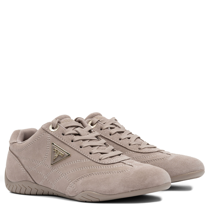 Guess Zamszowe Sneakersy Damskie Niskoprofilowe Sznurowane Beżowe FLPGABSUE12 SAND