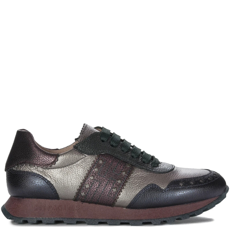 Hispanitas Sneakersy półbuty damskie skórzane Boleromet Midnight Acero