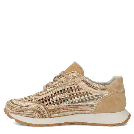 Filippo Skórzane Sneakersy z Plecionką Ażurowe Beżowe DP7720-26-BE