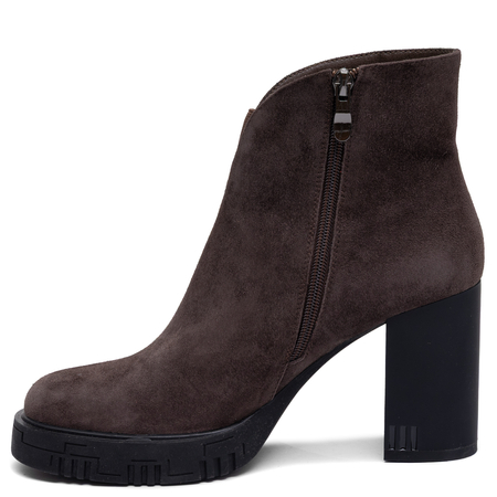 Maciejka Suede Insulated Block Heel Ankle Boots Platform Chocolate Brown K7700-02/00-7