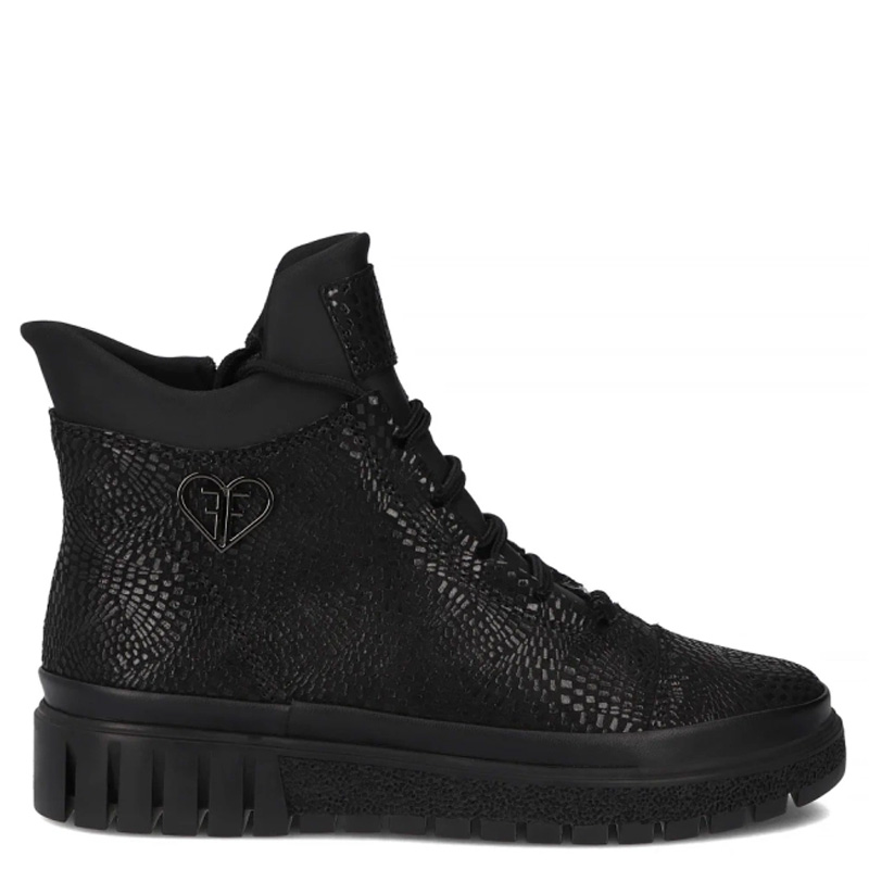 Filippo Leather Insulated Women’s Ankle Boots With Zip And Laces Black DBT7302-25-BK
