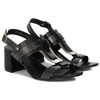 Maciejka Women's Leather Heeled Black Sandals