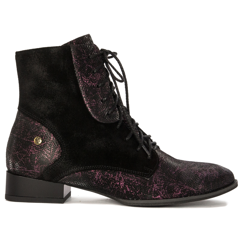 Maciejka 06193-01/00-7 Women's burgundy  and black Leather Boots