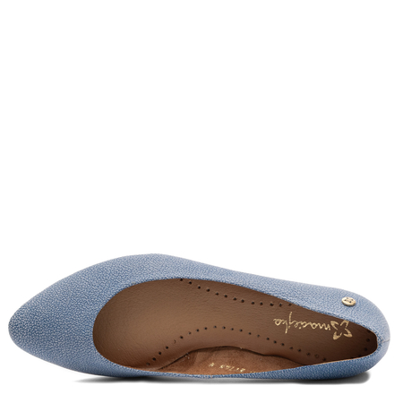 Maciejka Leather Ballerinas Textured Blue 4100W-07/00-8