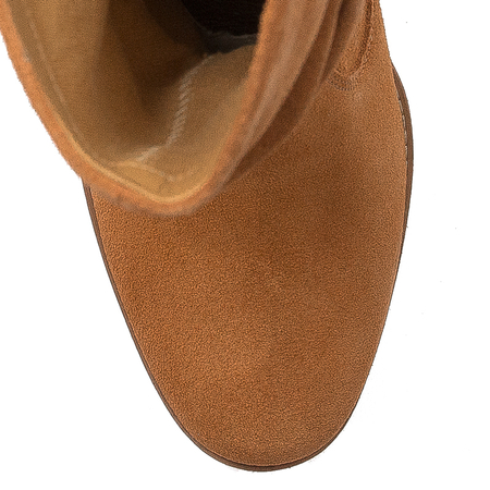 Maciejka Slouch Suede Ankle Boots Block Heel Cognac Brown 06005-29/00-6