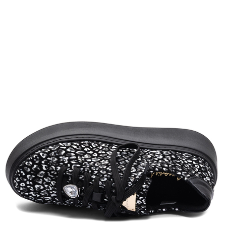 Maciejka Leather Platform Sneakers Black White 6191W-08/00-8