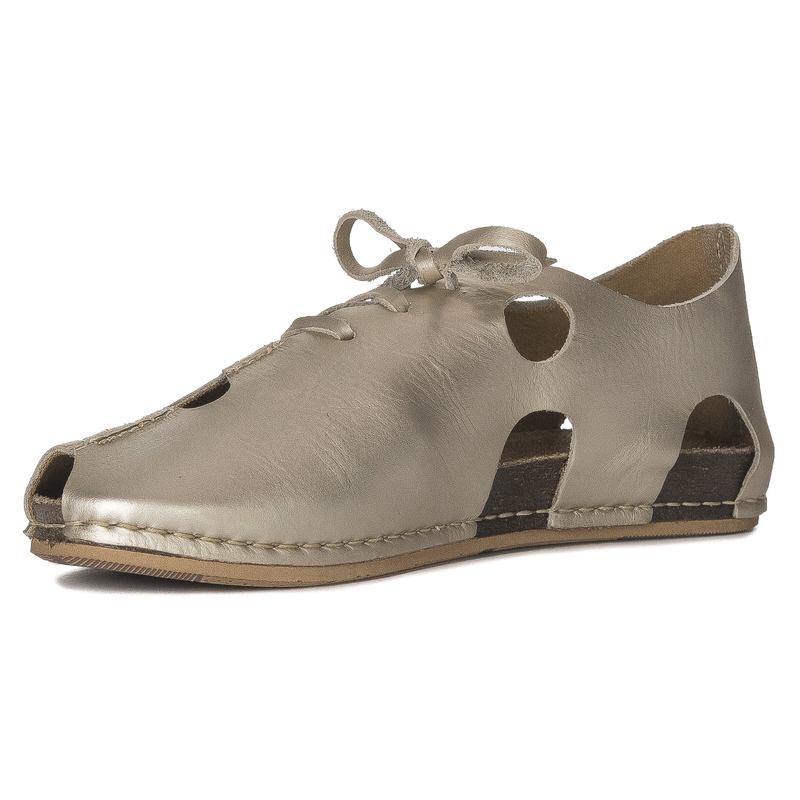 Maciejka Gold Leather Sandals