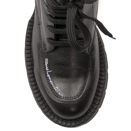 Black Venezia Black leather boots