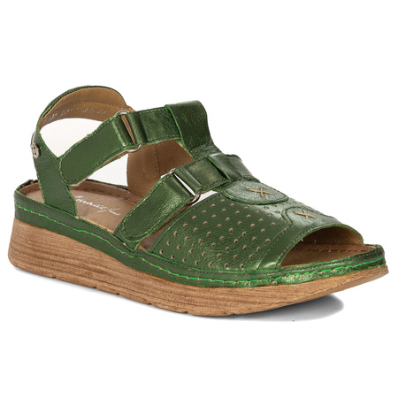 Maciejka Women's Leather Sandals Green