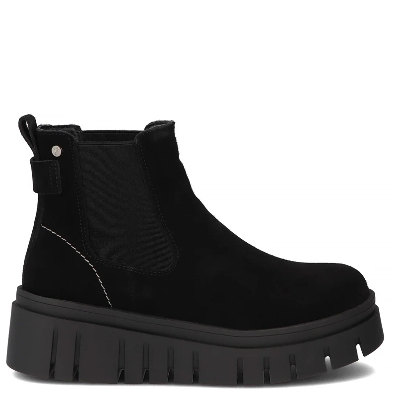 Filippo Botki Na Platformie Chelsea Wsuwane Czarne DBT7266-25-BK