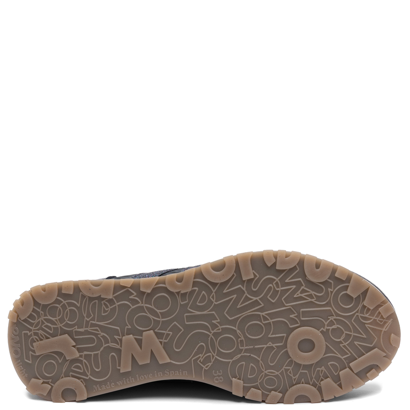 Wonders Skórzane Sznurowane Sneakersy Z Brokatowym Logo Szaro Srebrne A-4810