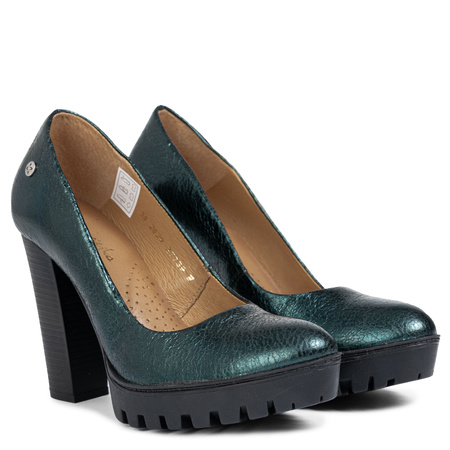 Maciejka Patent Leather Platform Pumps Metallic Green 2629W-03-00-1