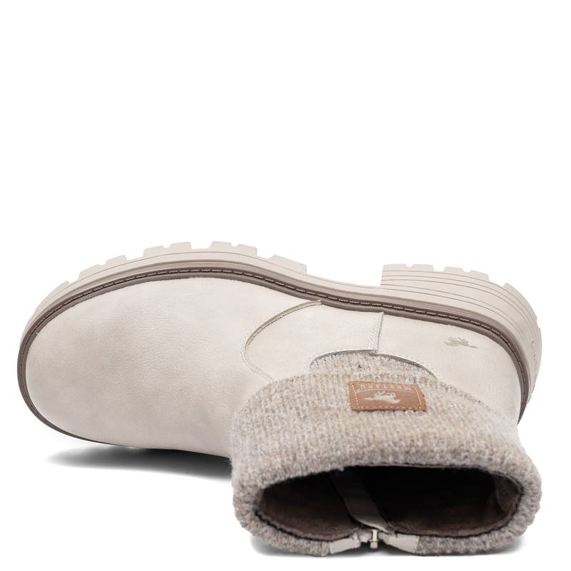 Mustang Insulated Comfortable Women's Ankle Boots Block Heel Beige 36M0132004