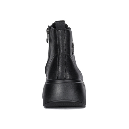 Filippo Women's Platform Leather Ankle Boots Black