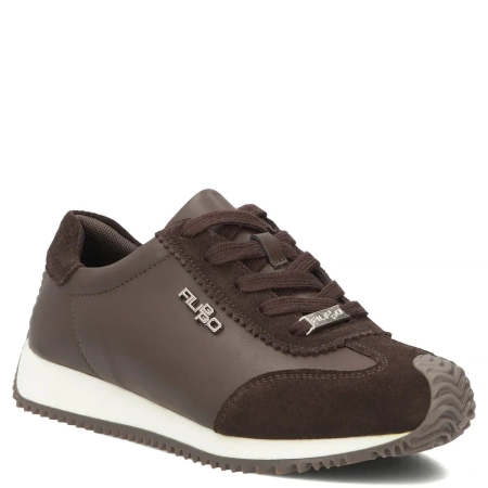 Filippo Leather Sneakers Suede Details Brown DP7979-26-D-BR