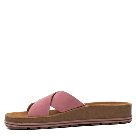 Maciejka Leather Comfort Platform Slides 3.5 cm Pink P7504-15/00-0