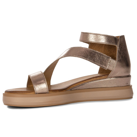 Inuovo Women's Leather Platform Sandals Rose Gold