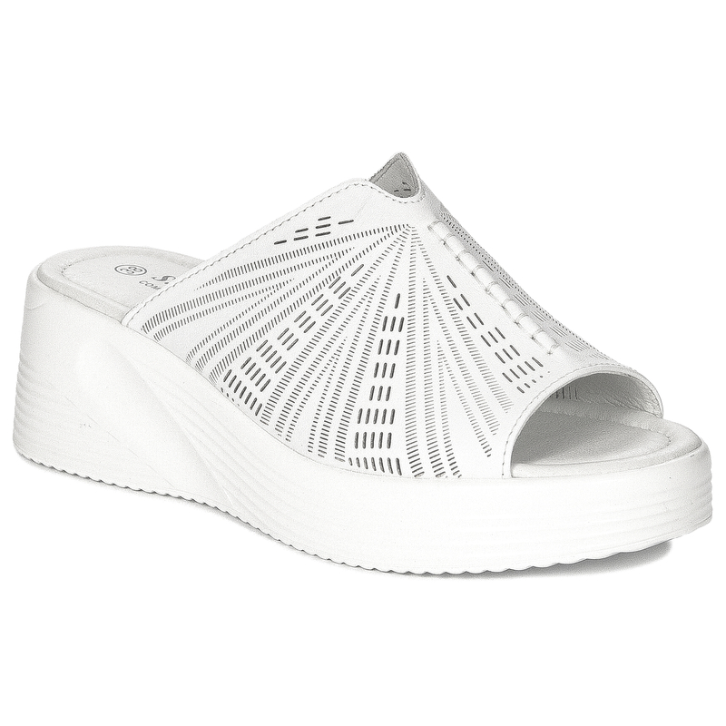 S.Barski Women's White Slides