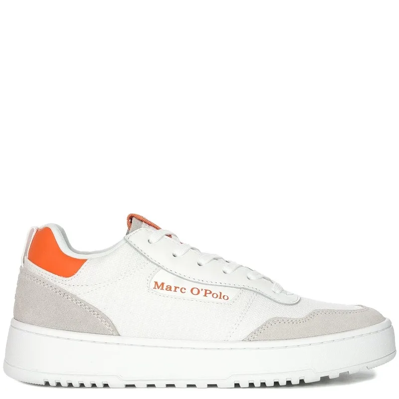 Marc O'Polo Sneakersy buty damskie sportowe White Orange