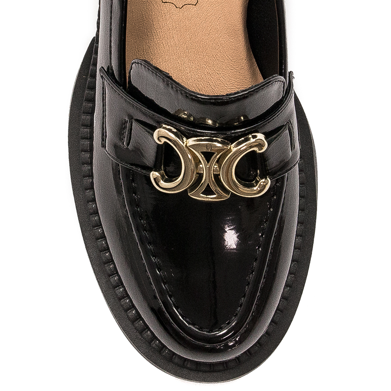 S.Barski Women's shoes on the platform black lacquer