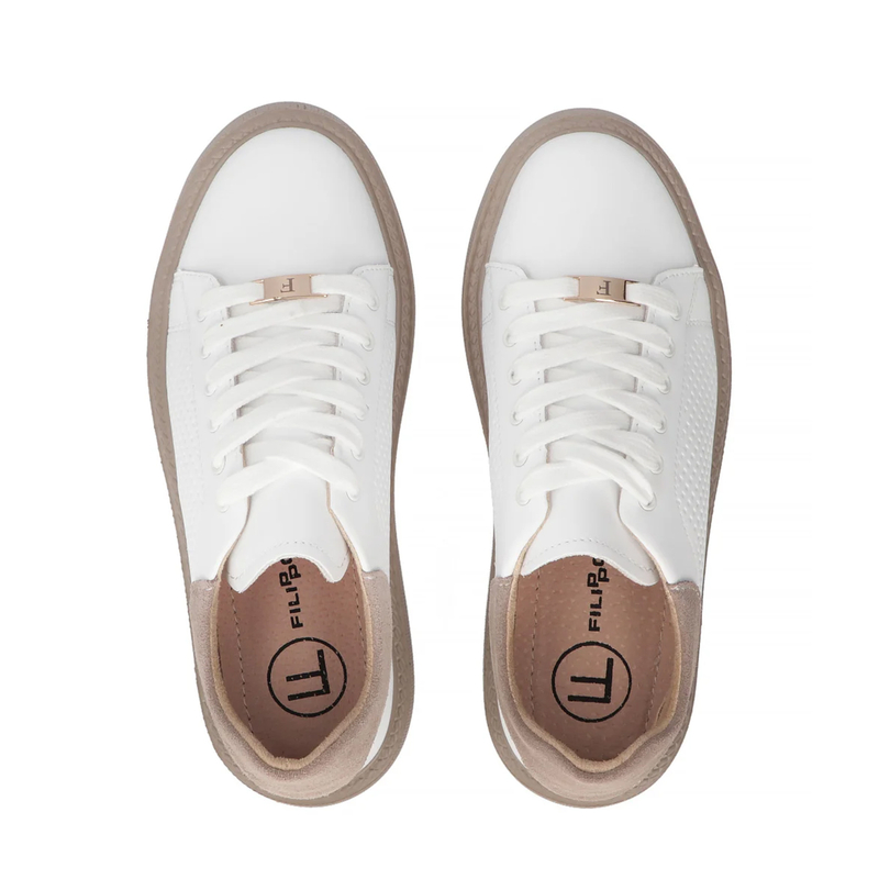Filippo Leather Sneakers Women’s Low-Top Platform White DP7502-26-WH