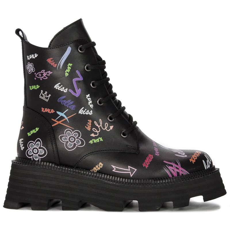 Botki Venezia Black skórzane Czarne