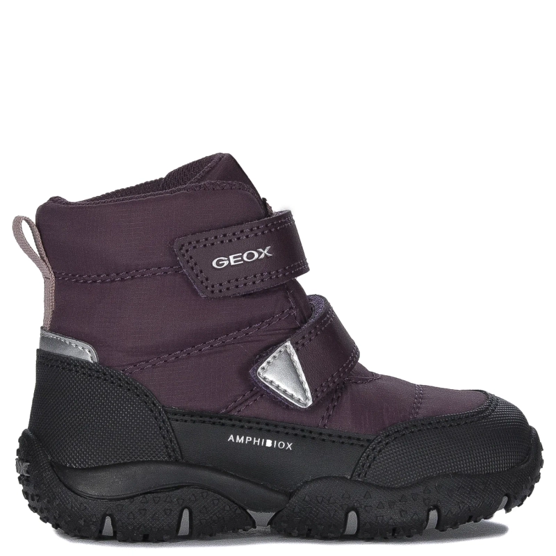 GEOX Children's' insulated Velcro boots Burgundy Black