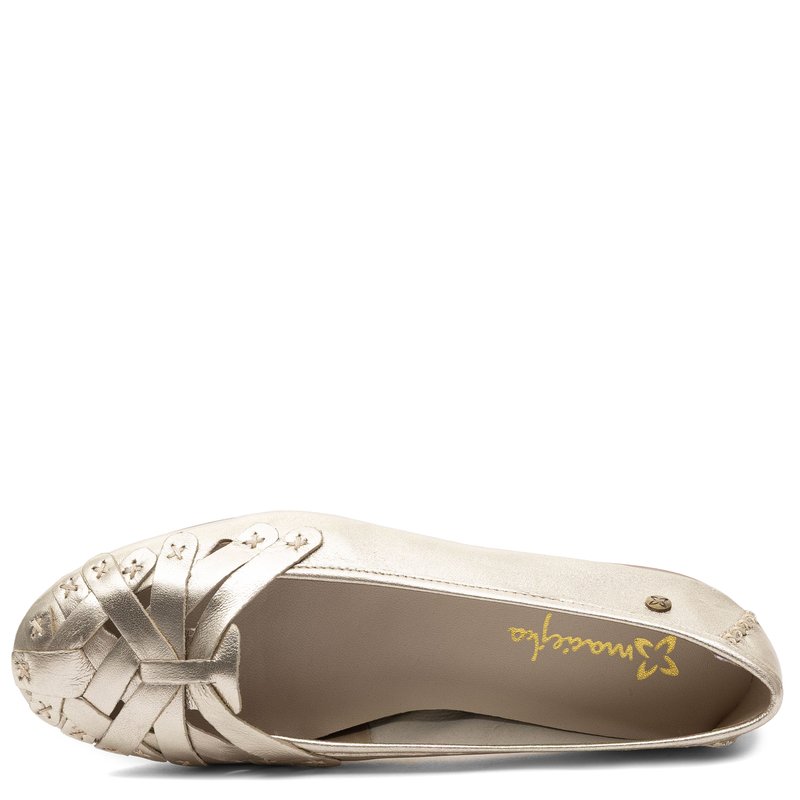 Maciejka Leather Openwork Ballerinas Metallic Gold P7542-41/00-0