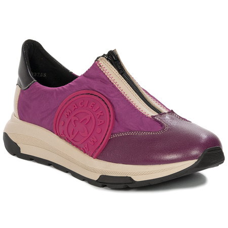 Maciejka Women's Leather Sneakers Fuxia