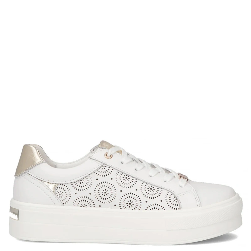 Filippo Skórzane Sneakersy Ażurowe Półbuty Białe DP7668-26-WH
