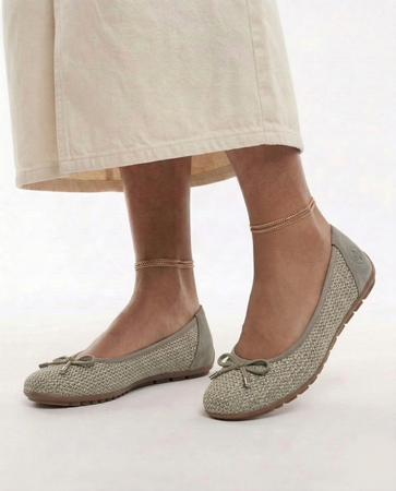 Rieker Comfortable Woven Ballerinas With Bow Green 43850-52