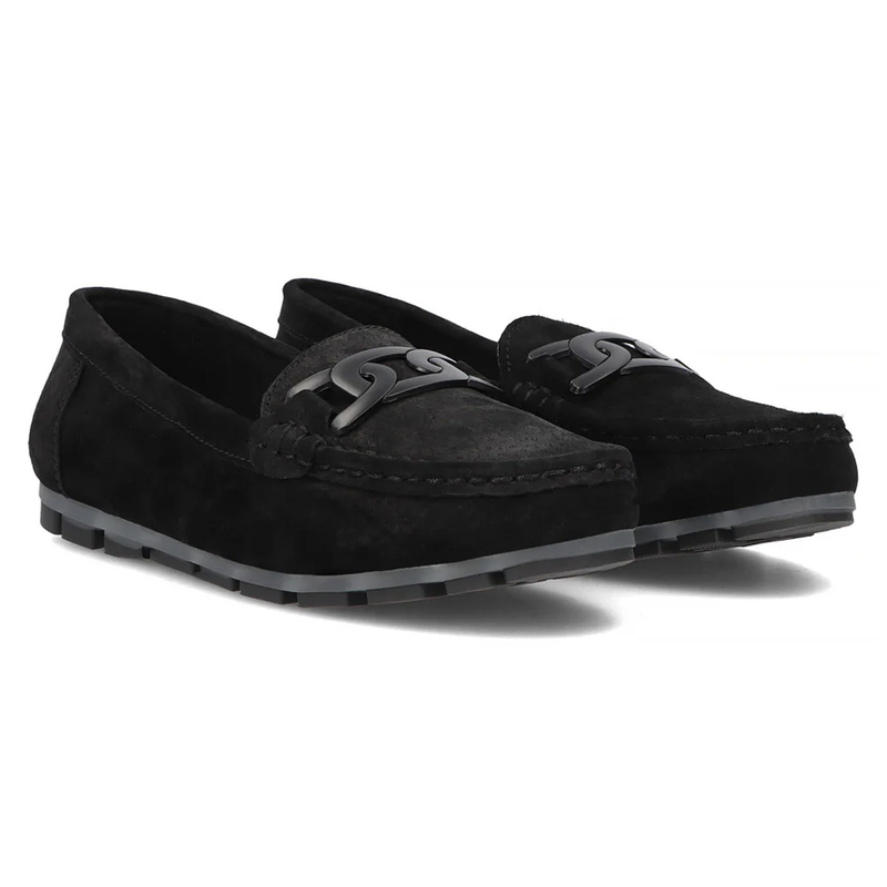 Filippo Women's Leather Moccasins Black