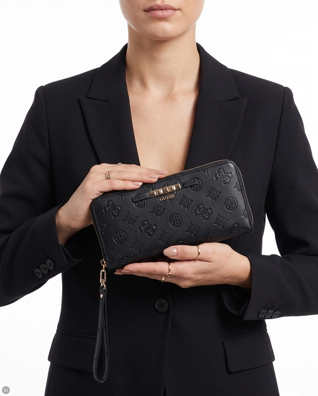 Guess Carmella Women's Wristlet Wallet Black SWPD2225146-BLACK
