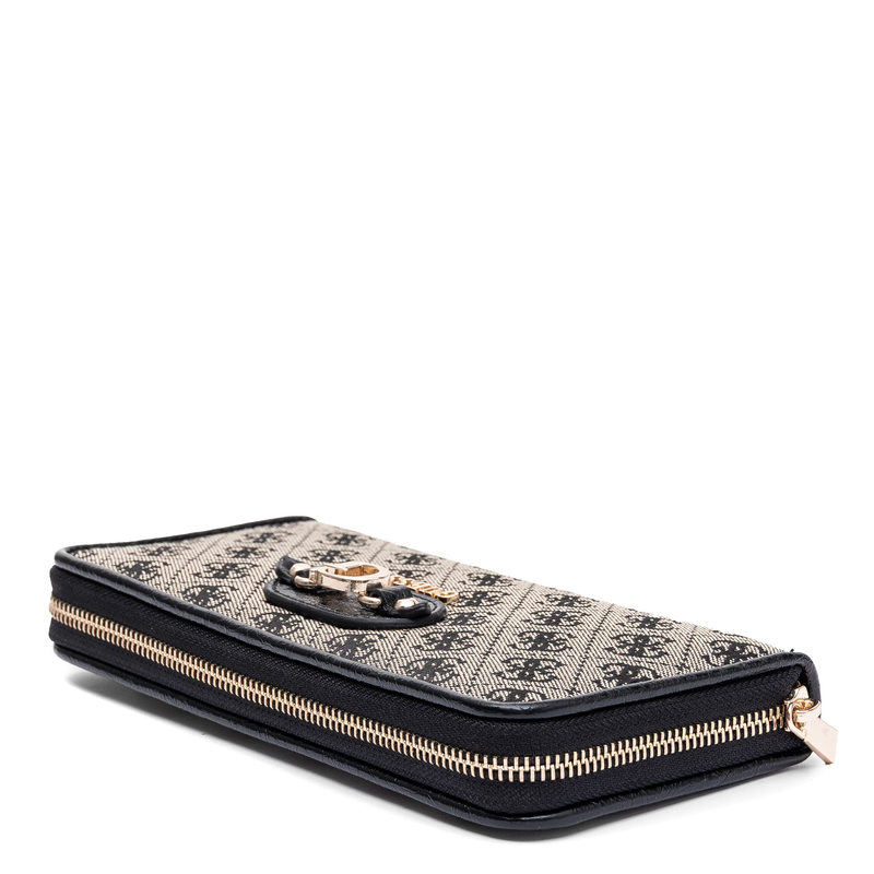 Guess Elegant Logo Women's Zip Around Wallet Grey SWJT2313146-BLK