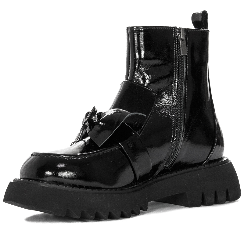 Boccato Women's Pattent Leather Boots Black