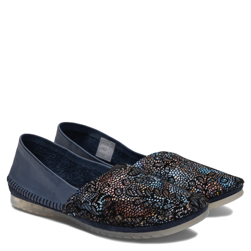 Maciejka Leather Artistic Patterned Low Shoes Navy Blue 1930W-11/00-0
