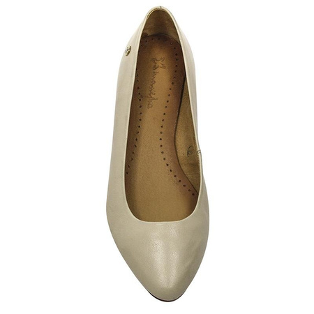 Maciejka Leather Classic Ballet Flats With Almond Toe Beige 00873-32/00-5