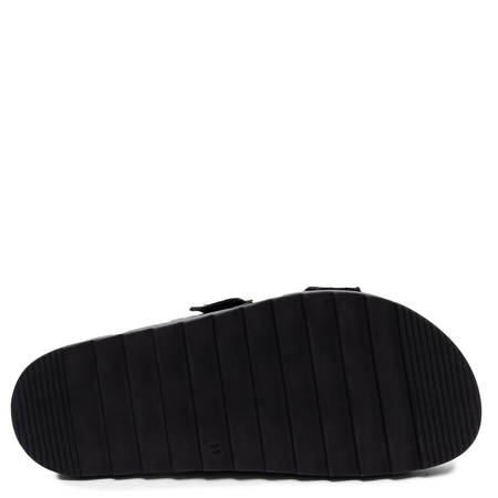 Yokono Tunez Women's Platform Slides Leather Crocodile Embossed Black TUNEZ-262-COC-NEG
