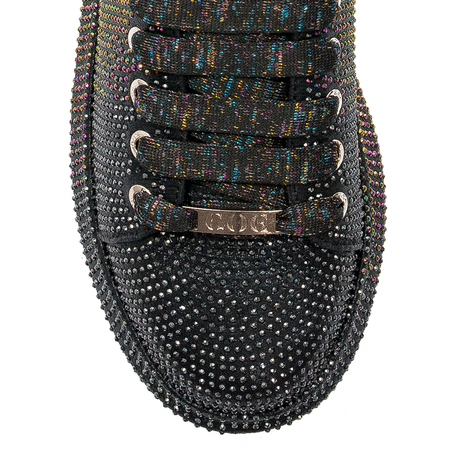 GOE Sneakersy półbuty damskie cyrkonie Black Czarne