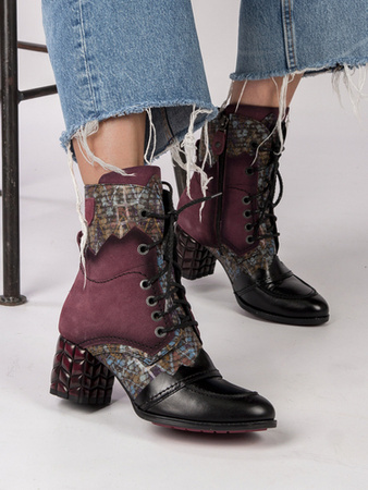 Maciejka 06140-23/00-7 Lace-up Women's burgundy Leather Boots