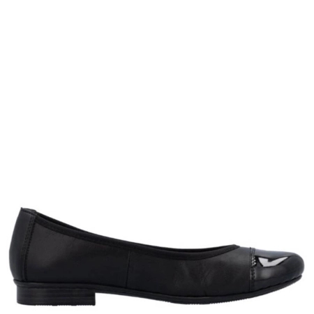 Rieker Women's Black Leather Ballerina