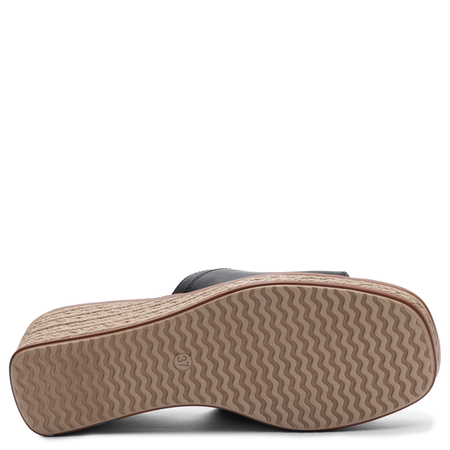 Sergio Leone KL-325 Women's Wedge Slides With Ornament Black KL-325-CZARNY
