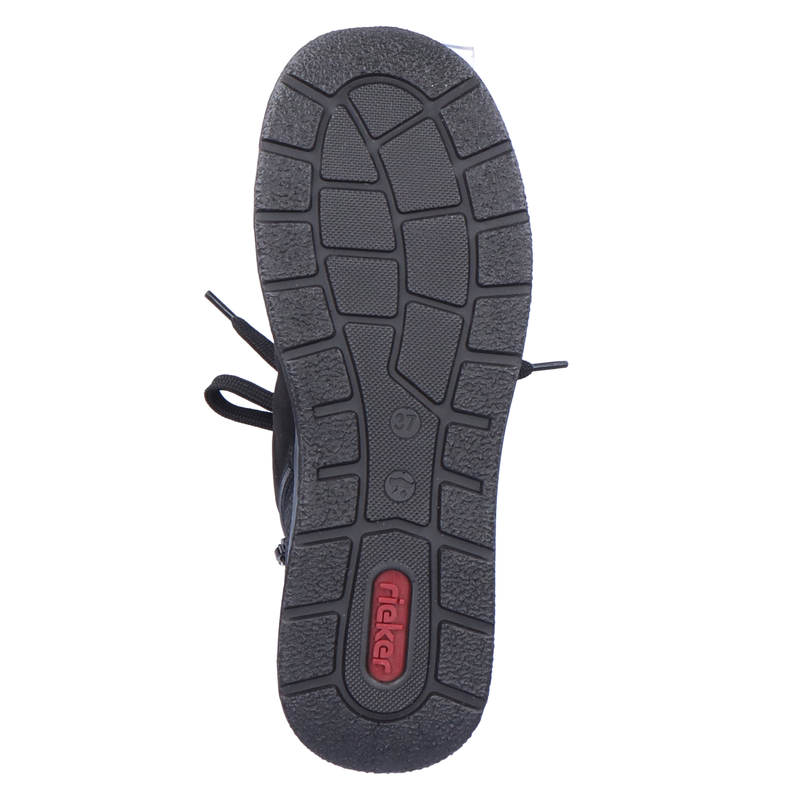 Rieker Ocieplane Skórzane Botki Na Platformie Czarne L7701-00-BLK