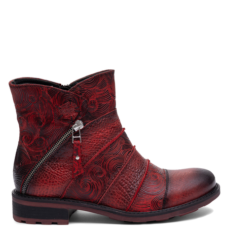 Maciejka Leather Warm-Lined Ankle Boots 3 Cm Red 07610-08/00-8
