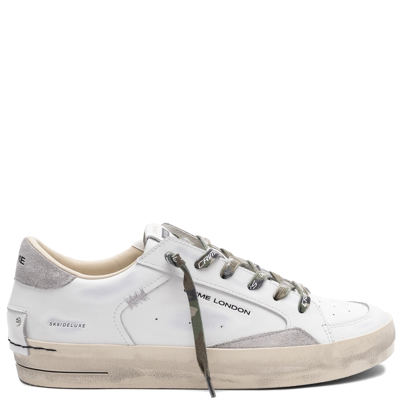 Crime London SK8 DELUXE Sneakersy Skórzane Białe 9108PP8.10