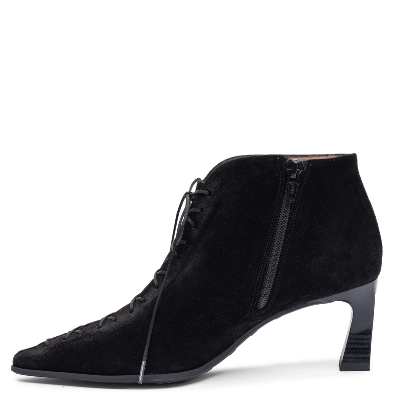 Hispanitas Suede Pointed Toe Laced Ankle Boots HI264960 Black