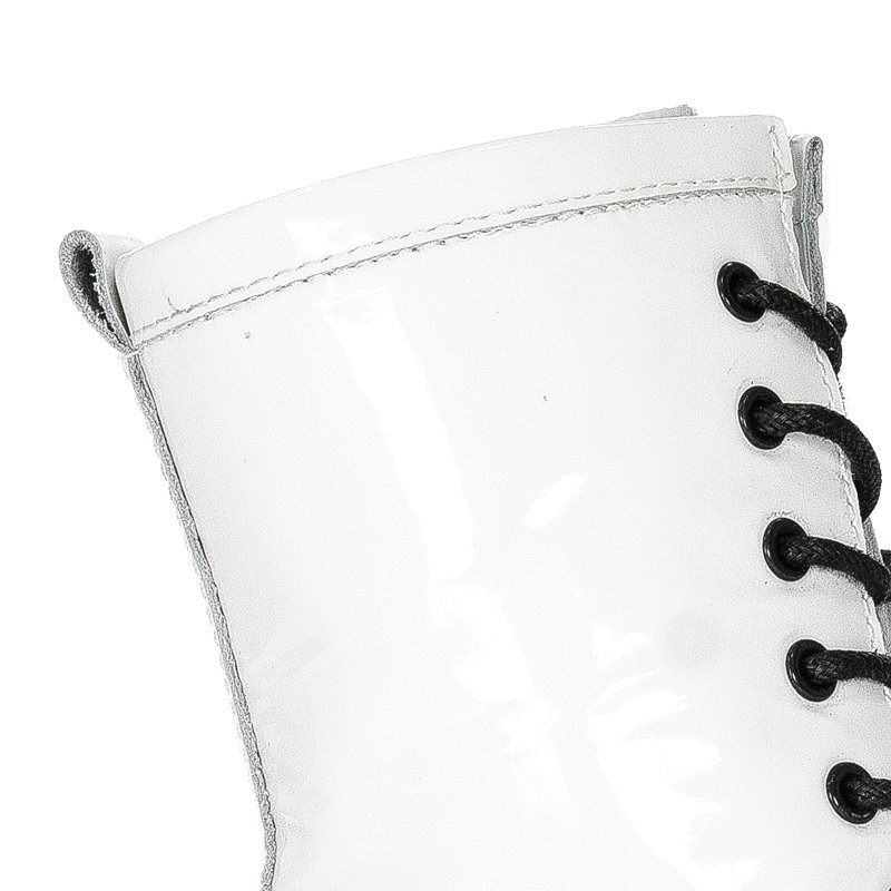 Botki Marco Tozzi 2-25286-27 190 White Pat.Comb skórzane lakierowane Białe