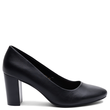 Sergio Leone Elegant Classic Black Block Heel Pumps PB-131-CZARNY