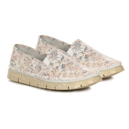 Maciejka Women's Leather Half Shoes Pastel Flowers